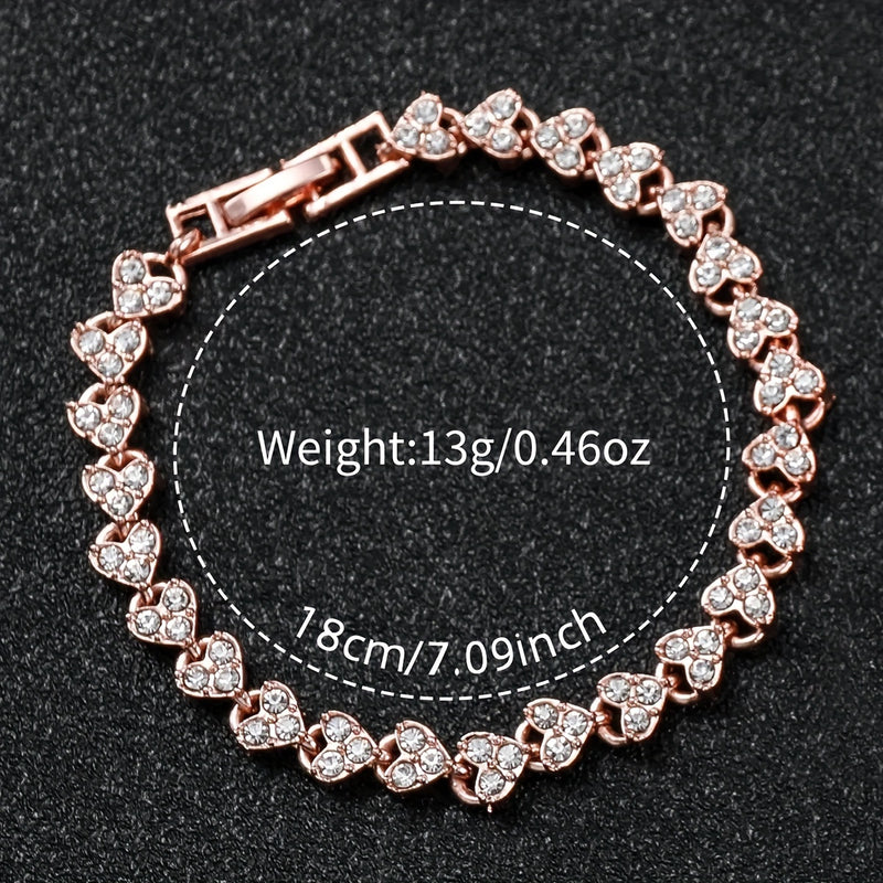 2 unidades/set Feminino Casual Coração Strass Relógio de Quartzo Analógico