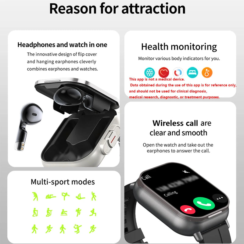 SmartWatch com Fones de Ouvido Sport & Fitness