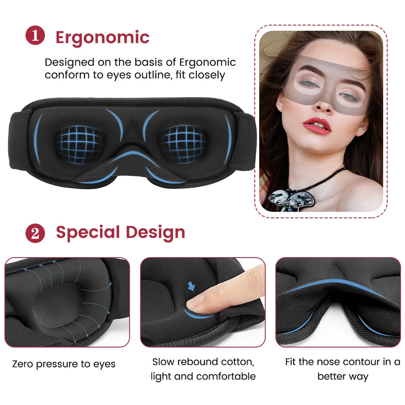 3D Sleeping Mask Confortável Respirável