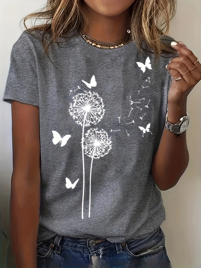 T-Shirt Feminina Dandelions & Butterfly